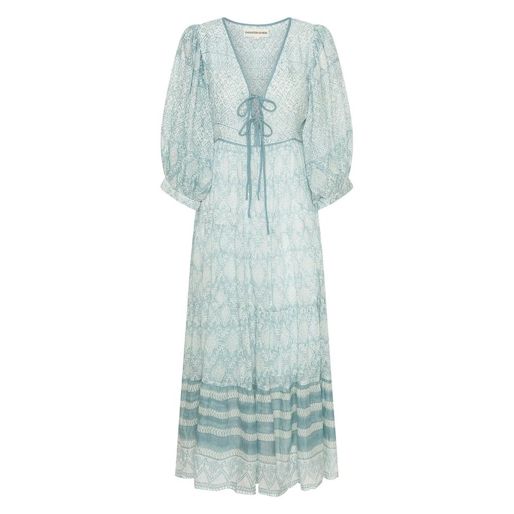 Daughters of India Jasmine Maxi Dress Sea Mist 2XL New With Tags